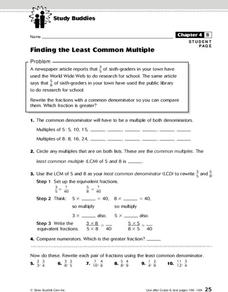Finding the Least Common Multiple Lesson Plan Finding the Least Common Multiple Lesson Plan