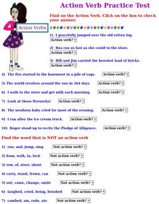 Action Verb Practice Test Interactive Action Verb Practice Test Interactive