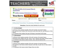 Influential Scientists Vocabulary Multiple Choice Worksheet Worksheet Influential Scientists Vocabulary Multiple Choice Worksheet Worksheet