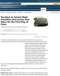 First Day of Class Lesson Planet Article First Day of Class Lesson Planet Article