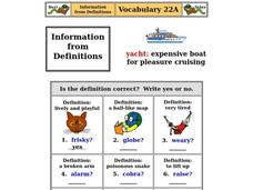 Information From Definitions Worksheet Information From Definitions Worksheet