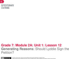 Generating Reasons: Should Lyddie Sign the Petition? Lesson Plan Generating Reasons: Should Lyddie Sign the Petition? Lesson Plan