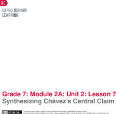 Synthesizing Chávez’s Central Claim Lesson Plan Synthesizing Chávez’s Central Claim Lesson Plan