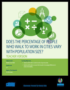 Does the Percentage of People Who Walk to Work in Cities Vary with Population Size? Activity Does the Percentage of People Who Walk to Work in Cities Vary with Population Size? Activity