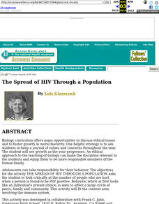 The Spread of HIV Through a Population Lesson Plan The Spread of HIV Through a Population Lesson Plan