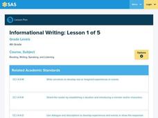 Informational Writing Lesson Plan Informational Writing Lesson Plan