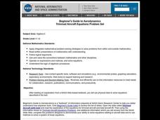 Trimmed Aircraft Equations Problem Set Lesson Plan Trimmed Aircraft Equations Problem Set Lesson Plan
