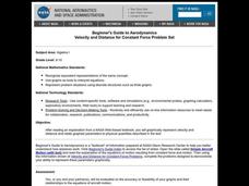 Velocity and Distance for Constant Force Problem Set Lesson Plan Velocity and Distance for Constant Force Problem Set Lesson Plan