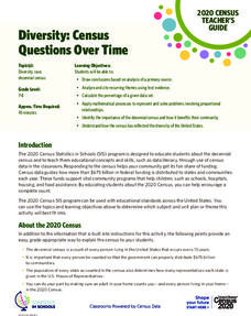 Diversity: Census Questions Over Time Activity Diversity: Census Questions Over Time Activity