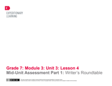 Mid-Unit Assessment Part 1: Writer’s Roundtable Lesson Plan Mid-Unit Assessment Part 1: Writer’s Roundtable Lesson Plan