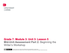 Mid-Unit Assessment Part 2: Beginning the Writer’s Workshop Lesson Plan Mid-Unit Assessment Part 2: Beginning the Writer’s Workshop Lesson Plan