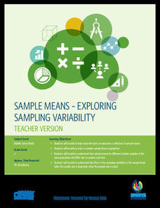 Sample Means - Exploring Sampling Variability Activity Sample Means - Exploring Sampling Variability Activity
