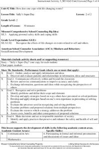 Sally’s Super Day Lesson Plan Sally’s Super Day Lesson Plan