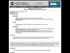 Thrust to Weight Ratio and Excess Thrust Lesson Plan Thrust to Weight Ratio and Excess Thrust Lesson Plan