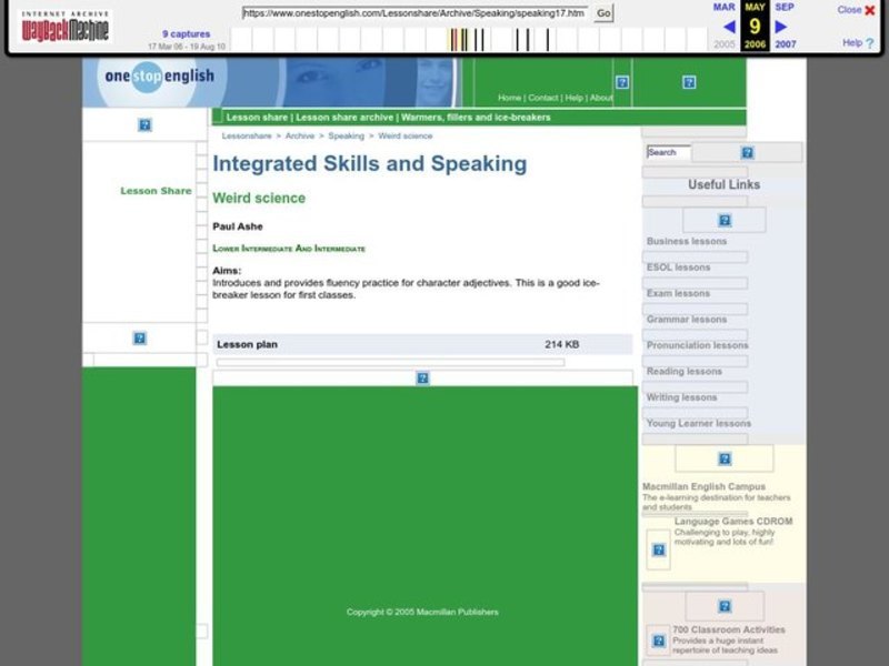 Integrated Skills and Speaking Lesson Plan Integrated Skills and Speaking Lesson Plan