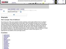 Dale Carnegie: Man of Influence Lesson Plan Dale Carnegie: Man of Influence Lesson Plan