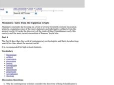 Mummies: Tales from the Egyptian Crypts Part IV Lesson Plan Mummies: Tales from the Egyptian Crypts Part IV Lesson Plan