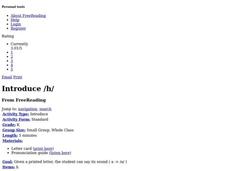 Introduce /h/ Lesson Plan Introduce /h/ Lesson Plan