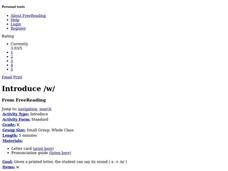 Introduce /w/ Lesson Plan Introduce /w/ Lesson Plan
