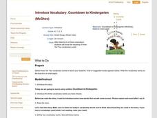 Introduce Vocabulary: Countdown to Kindergarten  Lesson Plan Introduce Vocabulary: Countdown to Kindergarten  Lesson Plan