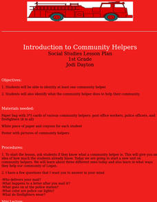 Introduction to Community Helpers Lesson Plan Introduction to Community Helpers Lesson Plan
