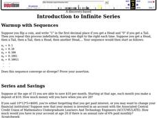 Introduction to Infinite Series Worksheet Introduction to Infinite Series Worksheet