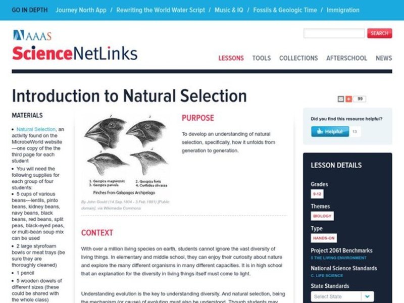 Introduction to Natural Selection Lesson Plan Introduction to Natural Selection Lesson Plan