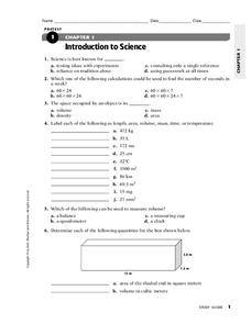 Introduction to Science Worksheet Introduction to Science Worksheet