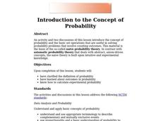 Introduction to the Concept of Probability Lesson Plan Introduction to the Concept of Probability Lesson Plan