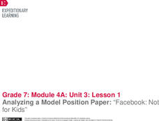 EngageNY Grade 7 ELA: Module 4a, Unit 3: Culminating Project: Recommended Screen Time Position Paper and Visual EngageNY Grade 7 ELA: Module 4a, Unit 3: Culminating Project: Recommended Screen Time Position Paper and Visual