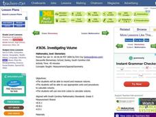 Investigating Volume Lesson Plan Investigating Volume Lesson Plan