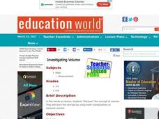 Investigating Volume Lesson Plan Investigating Volume Lesson Plan