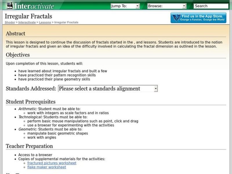 Irregular Fractals Lesson Plan Irregular Fractals Lesson Plan