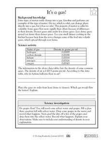 It's A Gas! Worksheet It's A Gas! Worksheet