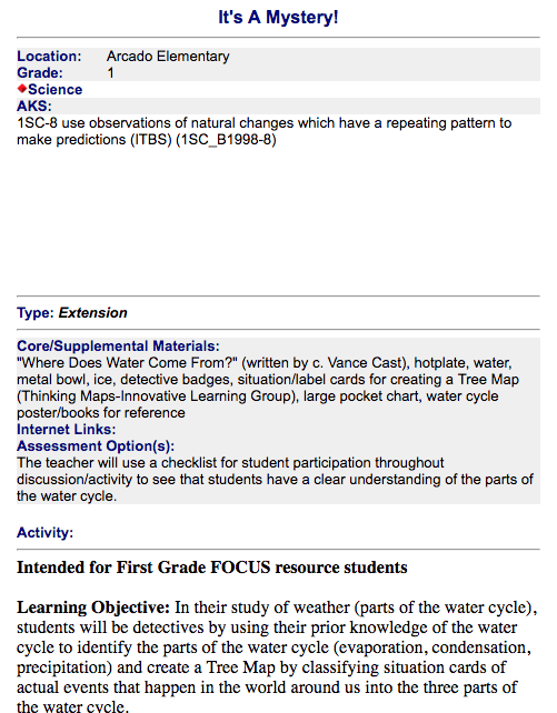 It's A Mystery Lesson Plan It's A Mystery Lesson Plan
