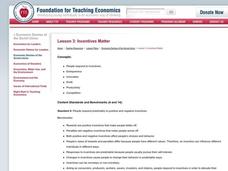 Incentives Matter Lesson Plan Incentives Matter Lesson Plan