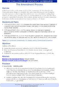 The Amendment Process Lesson Plan The Amendment Process Lesson Plan