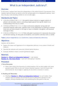 What Is an Independent Judiciary? Lesson Plan What Is an Independent Judiciary? Lesson Plan