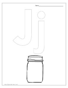 J is for Jar Worksheet J is for Jar Worksheet