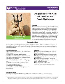 It’s Greek to Me: Greek Mythology Lesson Plan It’s Greek to Me: Greek Mythology Lesson Plan
