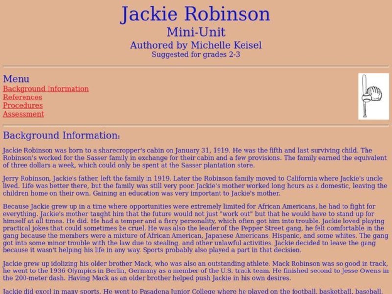 Jackie Robinson Lesson Plan Jackie Robinson Lesson Plan