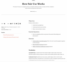 How Fair Use Works Lesson Plan How Fair Use Works Lesson Plan