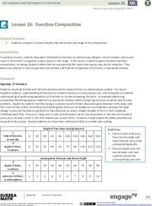 Function Composition Lesson Plan Function Composition Lesson Plan