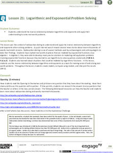 Logarithmic and Exponential Problem Solving Lesson Plan Logarithmic and Exponential Problem Solving Lesson Plan