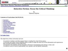 Detective Fiction: Focus On Critical Thinking Lesson Plan Detective Fiction: Focus On Critical Thinking Lesson Plan