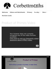 Product of Primes Instructional Video Product of Primes Instructional Video
