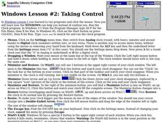 Windows Lesson #2: Taking Control Lesson Plan Windows Lesson #2: Taking Control Lesson Plan
