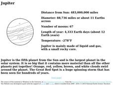 Jupiter Worksheet Jupiter Worksheet