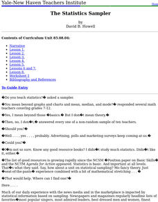 The Statistics Sampler Lesson Plan The Statistics Sampler Lesson Plan