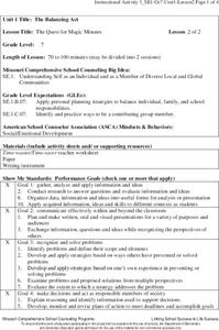 The Quest for Magic Minutes Lesson Plan The Quest for Magic Minutes Lesson Plan
